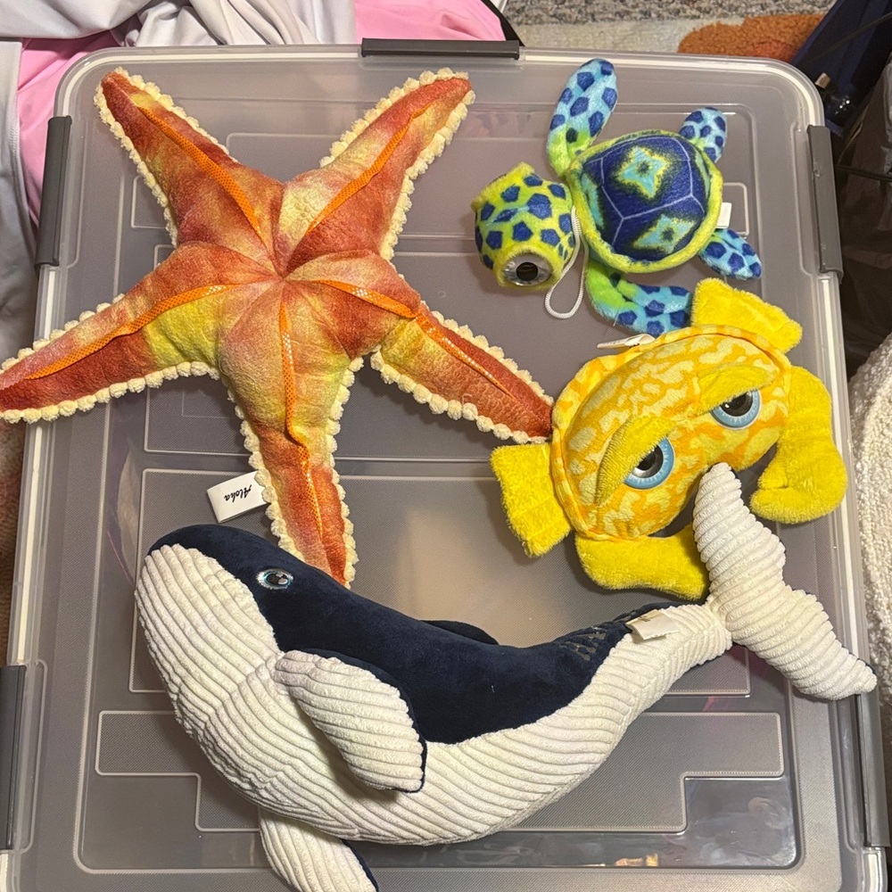 Colorful Sea Animal Plush Toy Set. From HAWAII